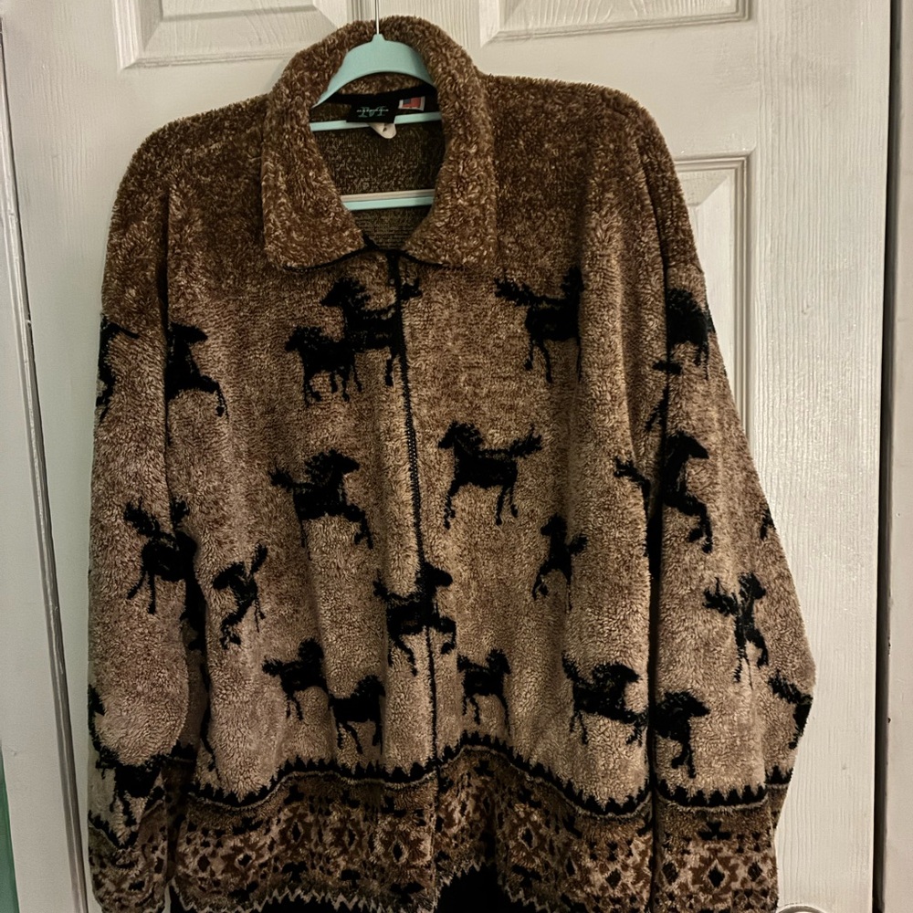 Vintage large mazmania Brown Patterned Women's Jacket western